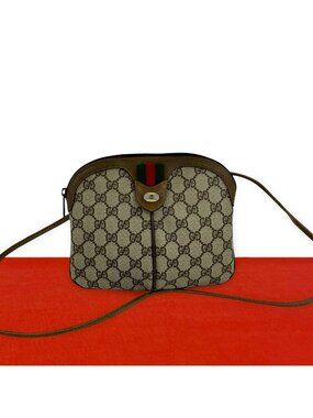 Gucci Vintage Sherry Line GG Logo Pattern Leather Shoulder Bag Crossbody
